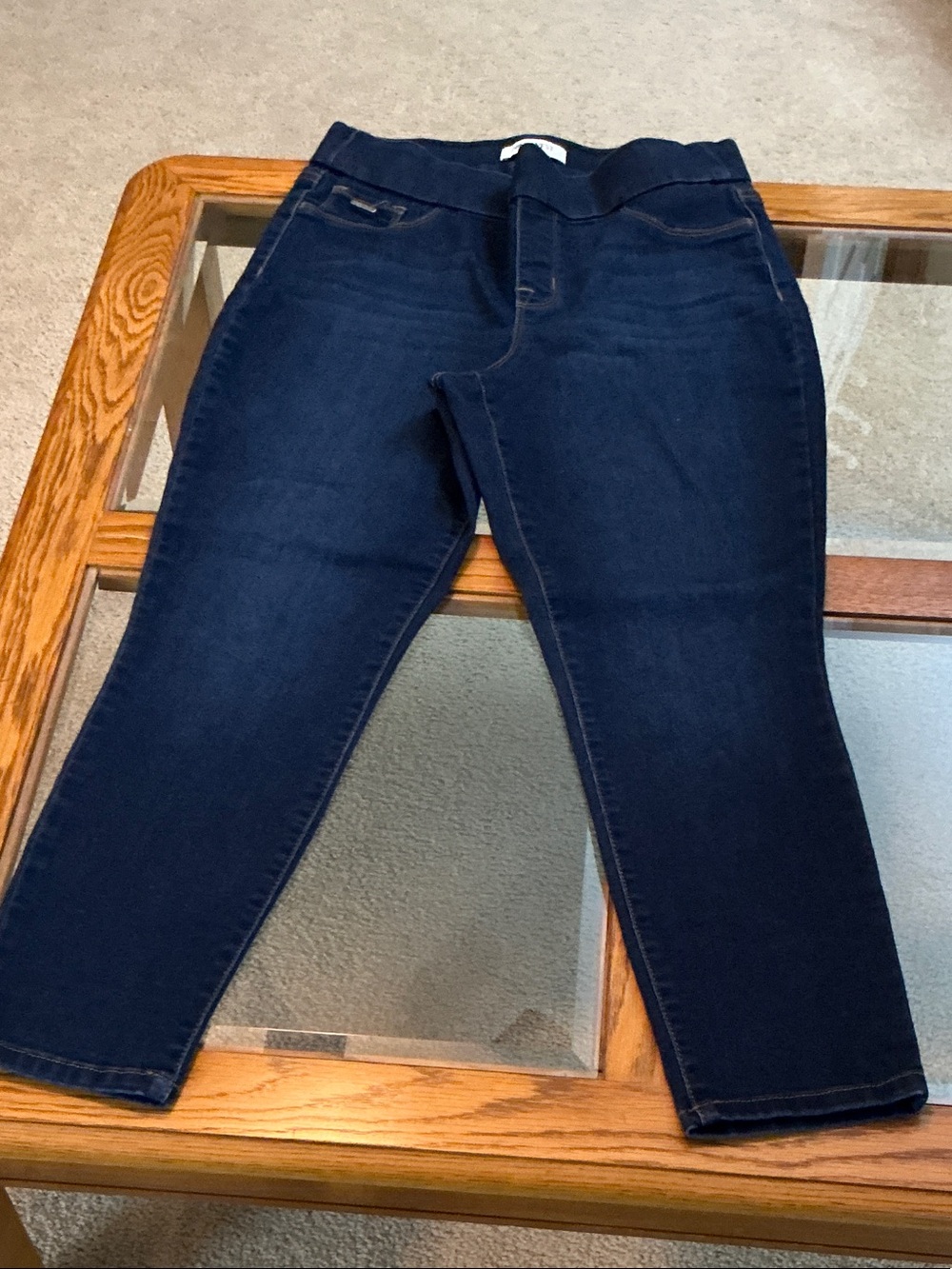 Nine West Navy Stretch Jeggings - Elastic Waist